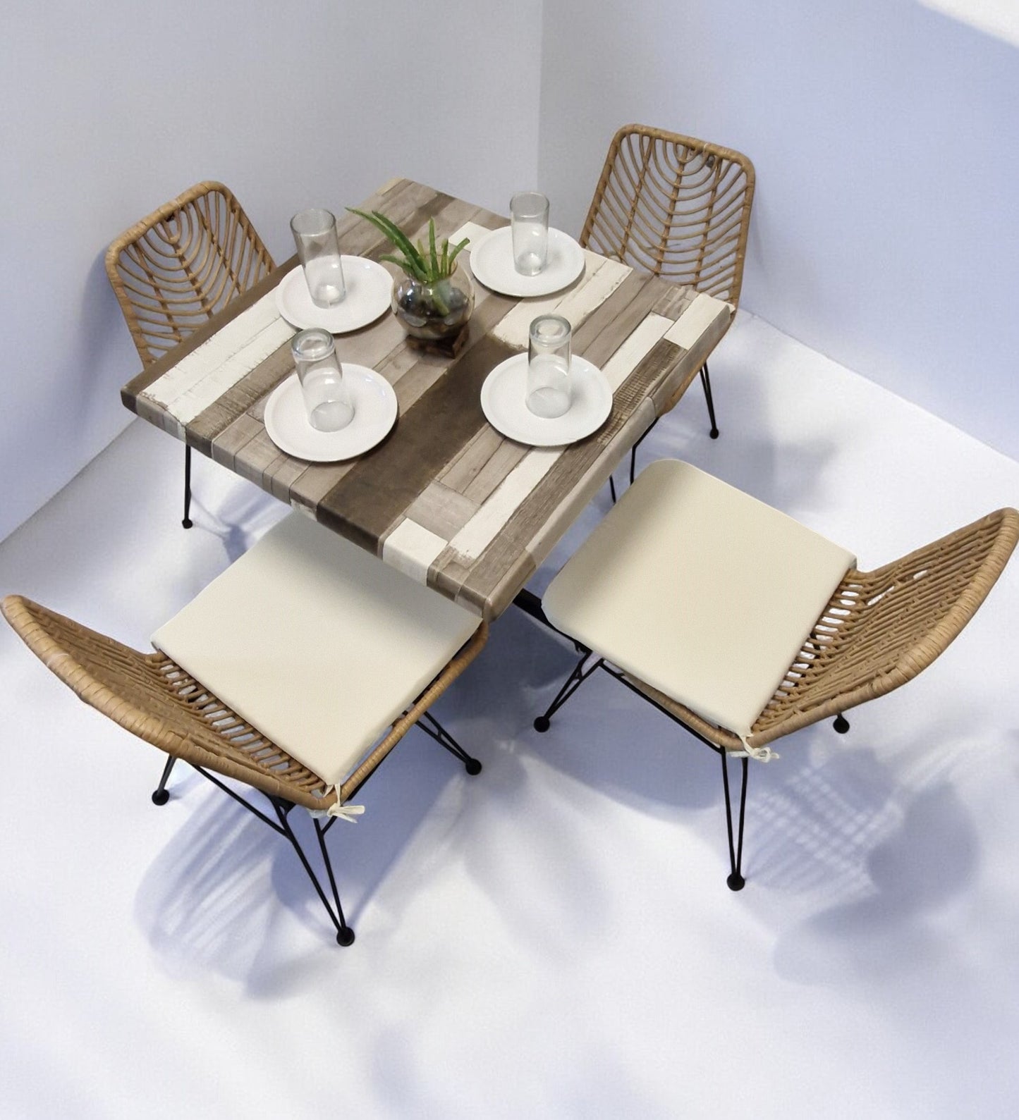 Mesa Para Restaurante Estratificada con 4 Sillas Tobago