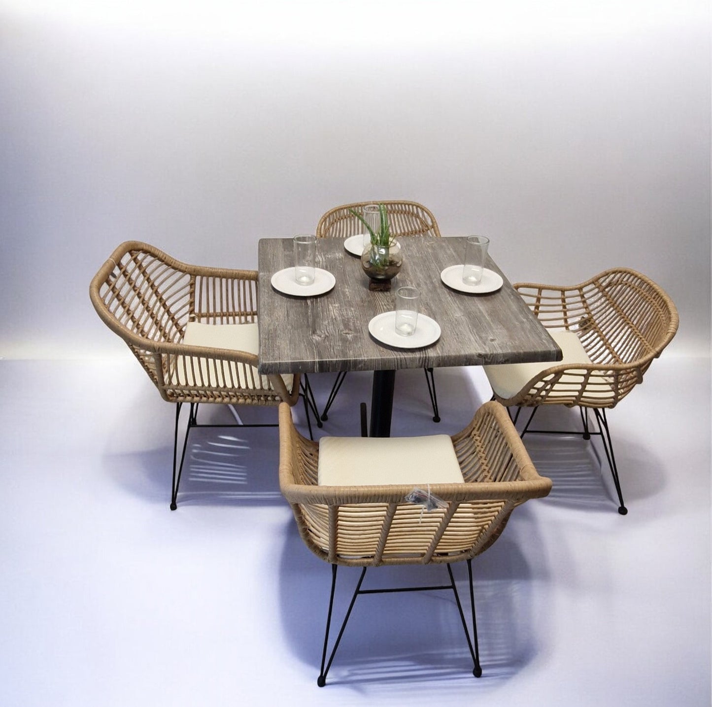 Mesa Para Restaurante Estratificada con 4 Sillas Tobago