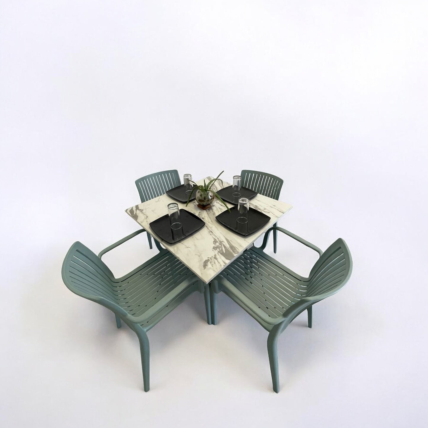 Mesa para restaurante Melanove con sillas Milos