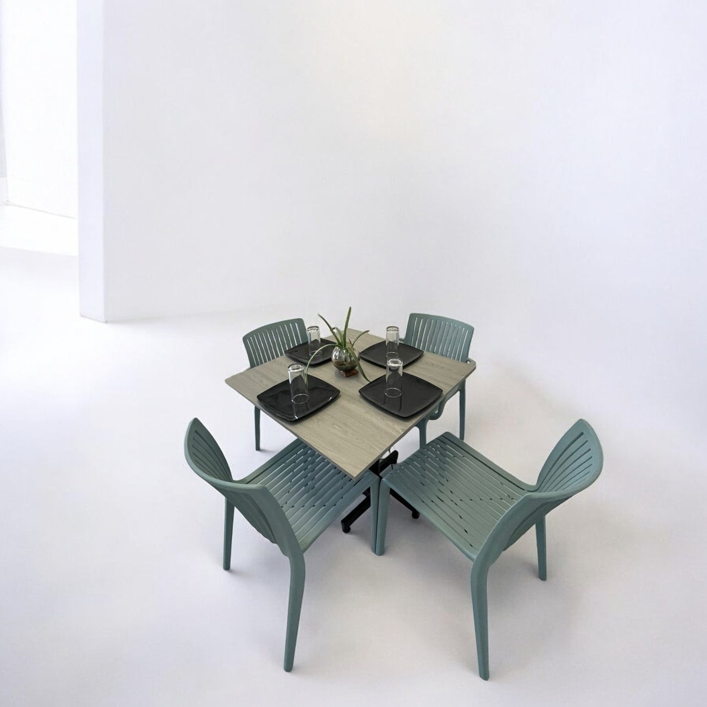 Mesa para restaurante Melanove con sillas Milos