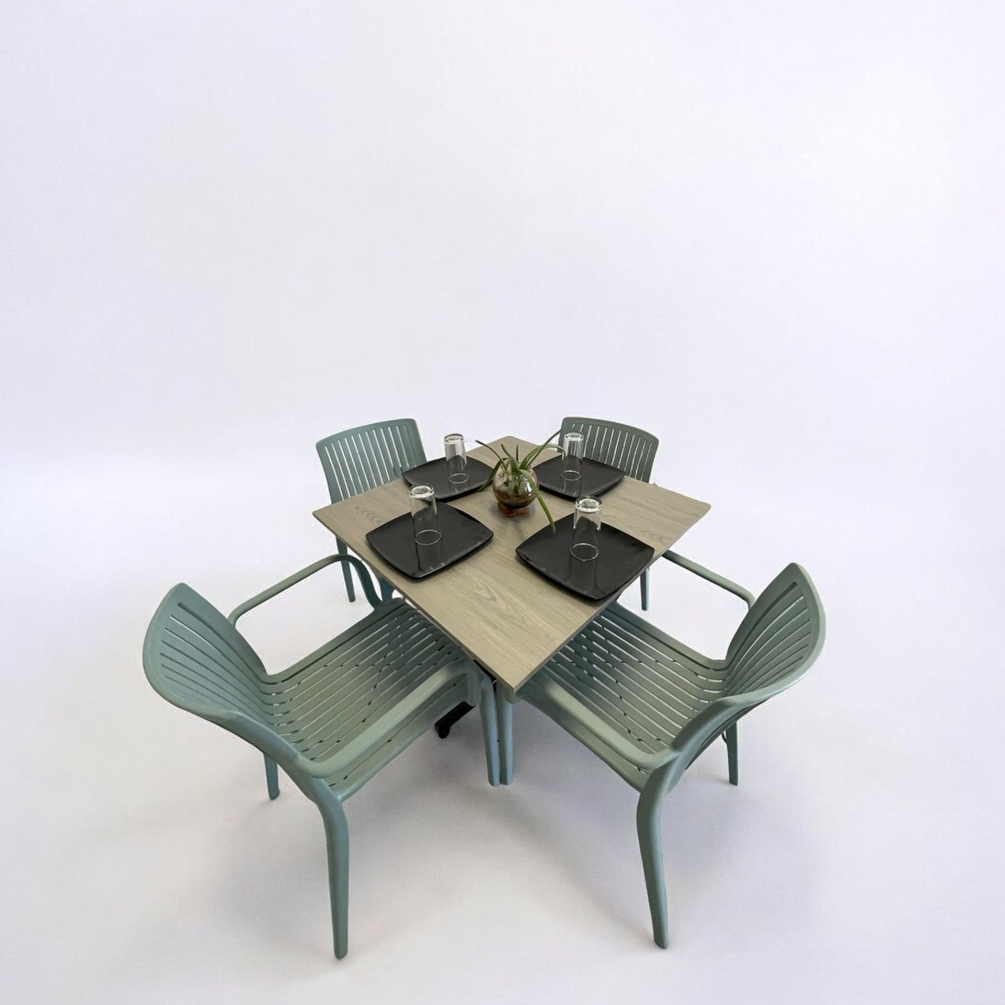 Mesa para restaurante Melanove con sillas Milos