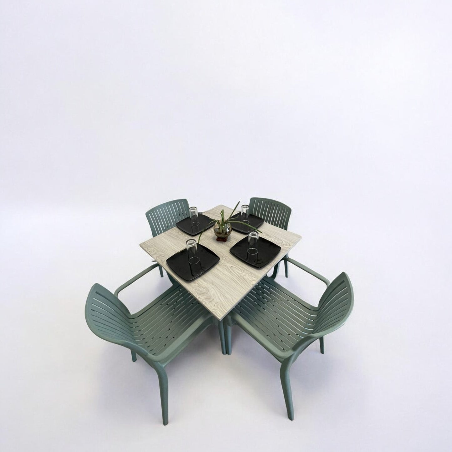 Mesa para restaurante Melanove con sillas Milos