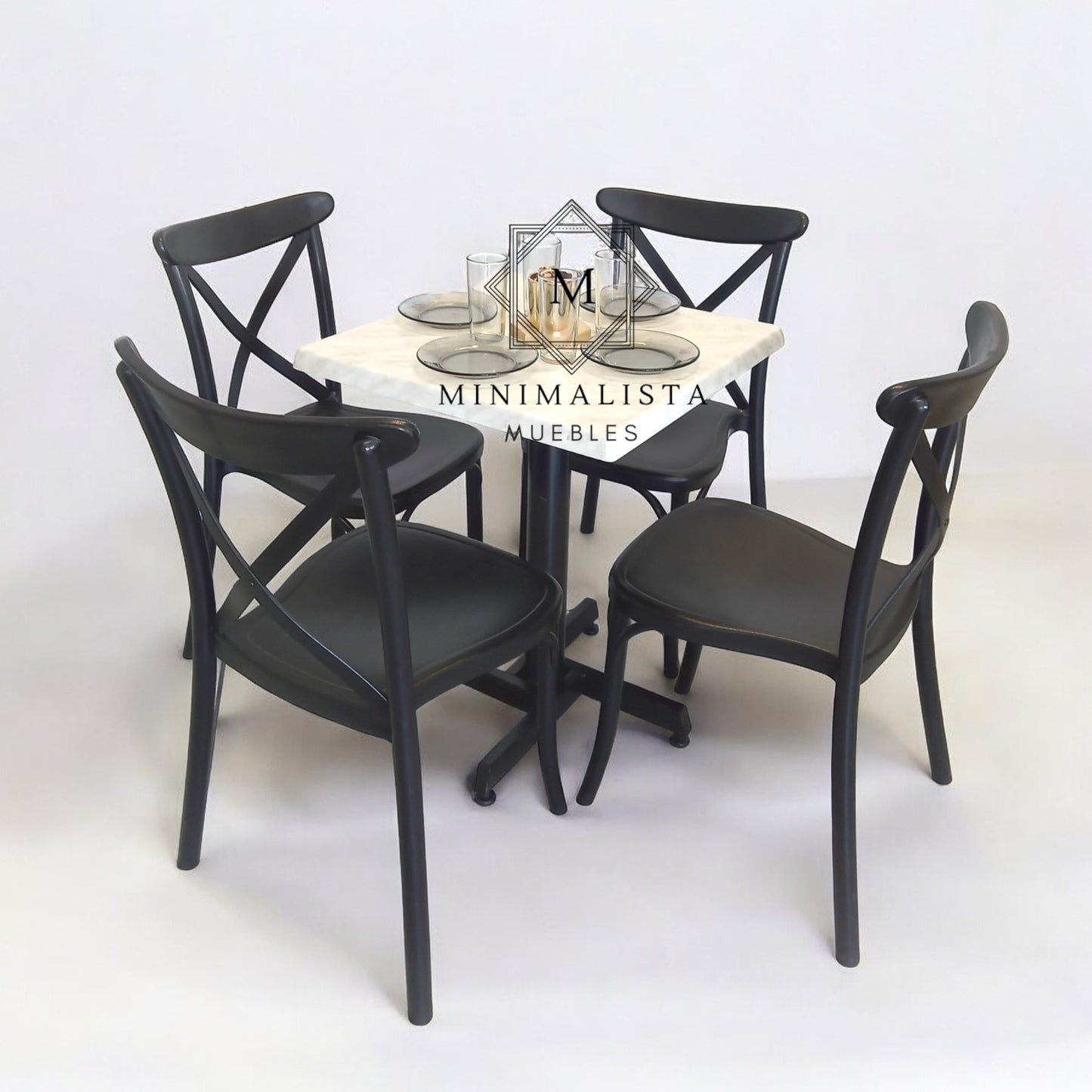 Mesa para restaurante Estratificada 80 con sillas Diana