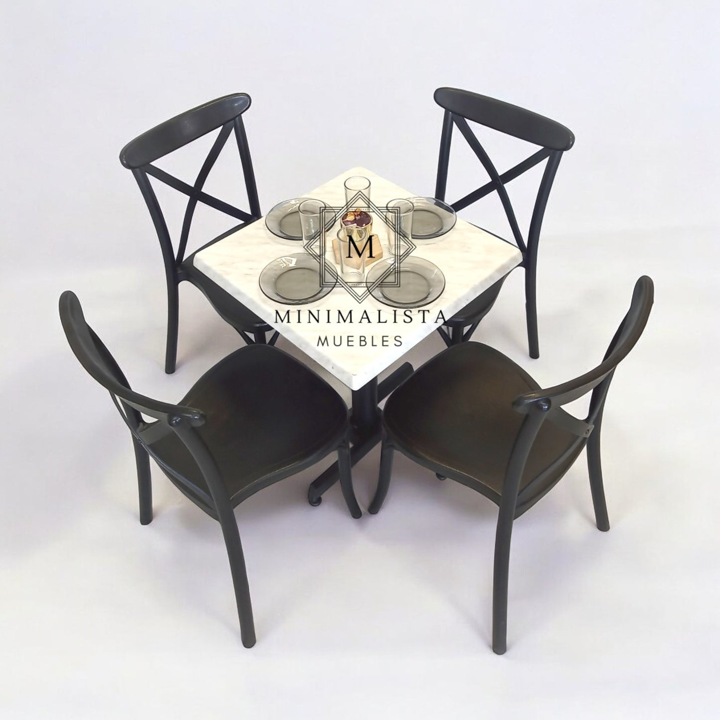 Mesa para restaurante Estratificada 80 con sillas Diana