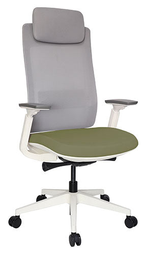 Silla de oficina ejecutiva Quo White respaldo alto