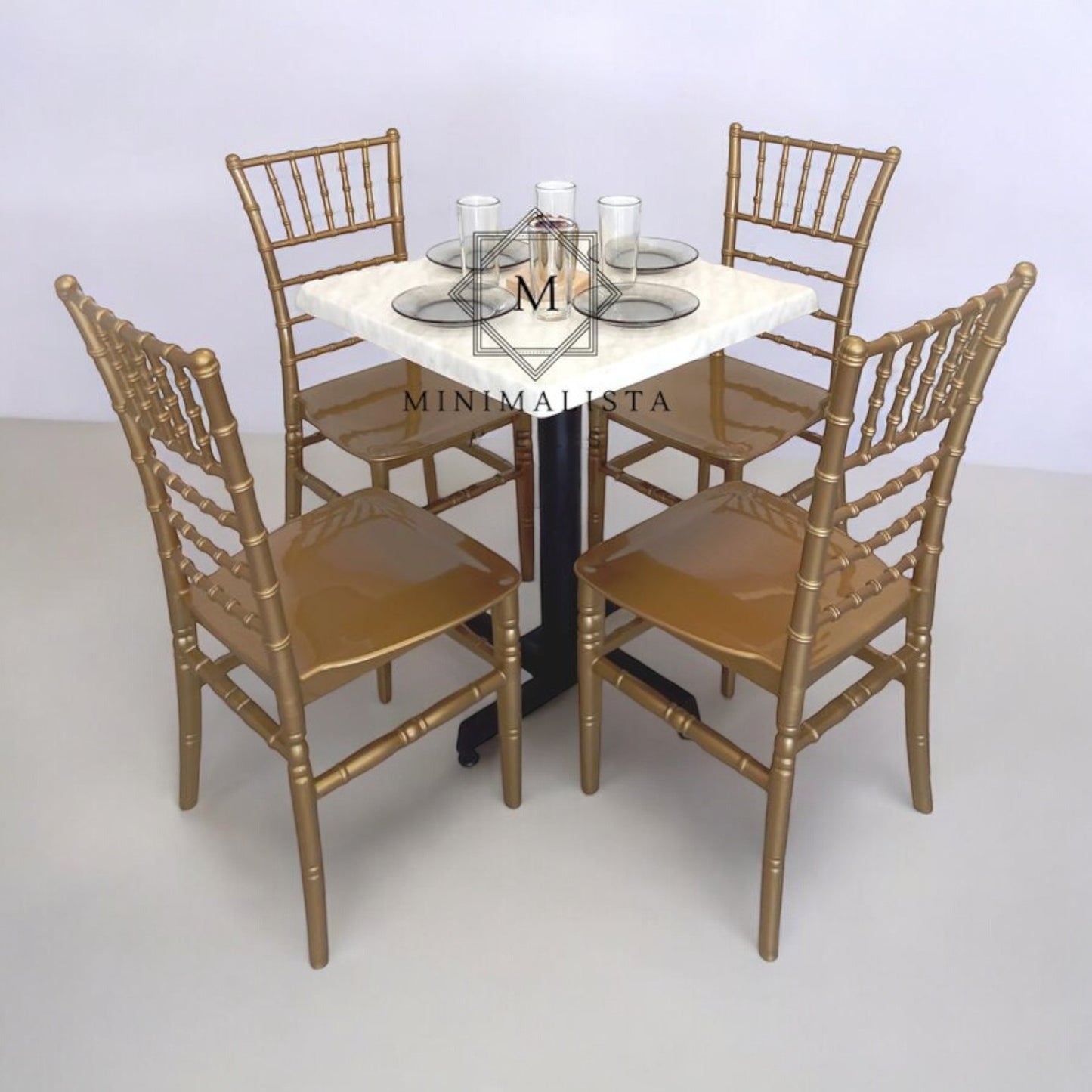 Mesa para restaurante Estratificada 80 con sillas Tiffany