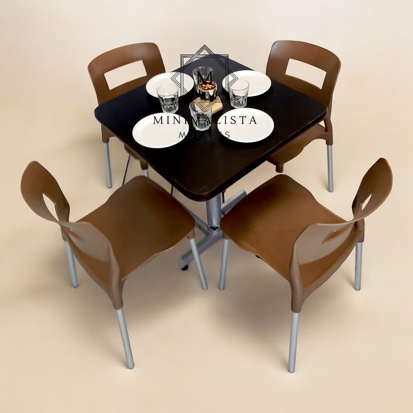 Mesa para restaurante Pvc con sillas Sabine