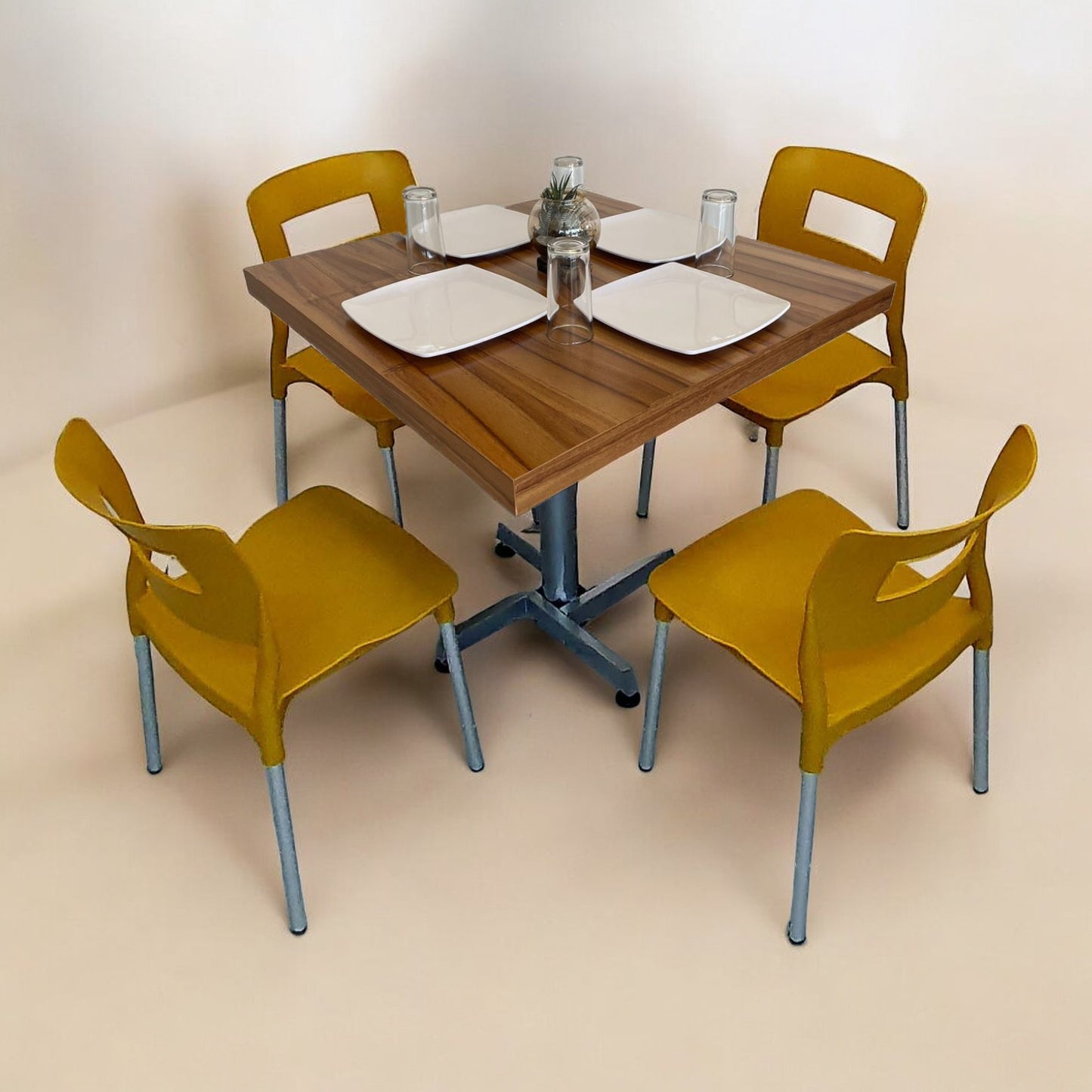 Mesa para restaurante Parota con sillas Sabine