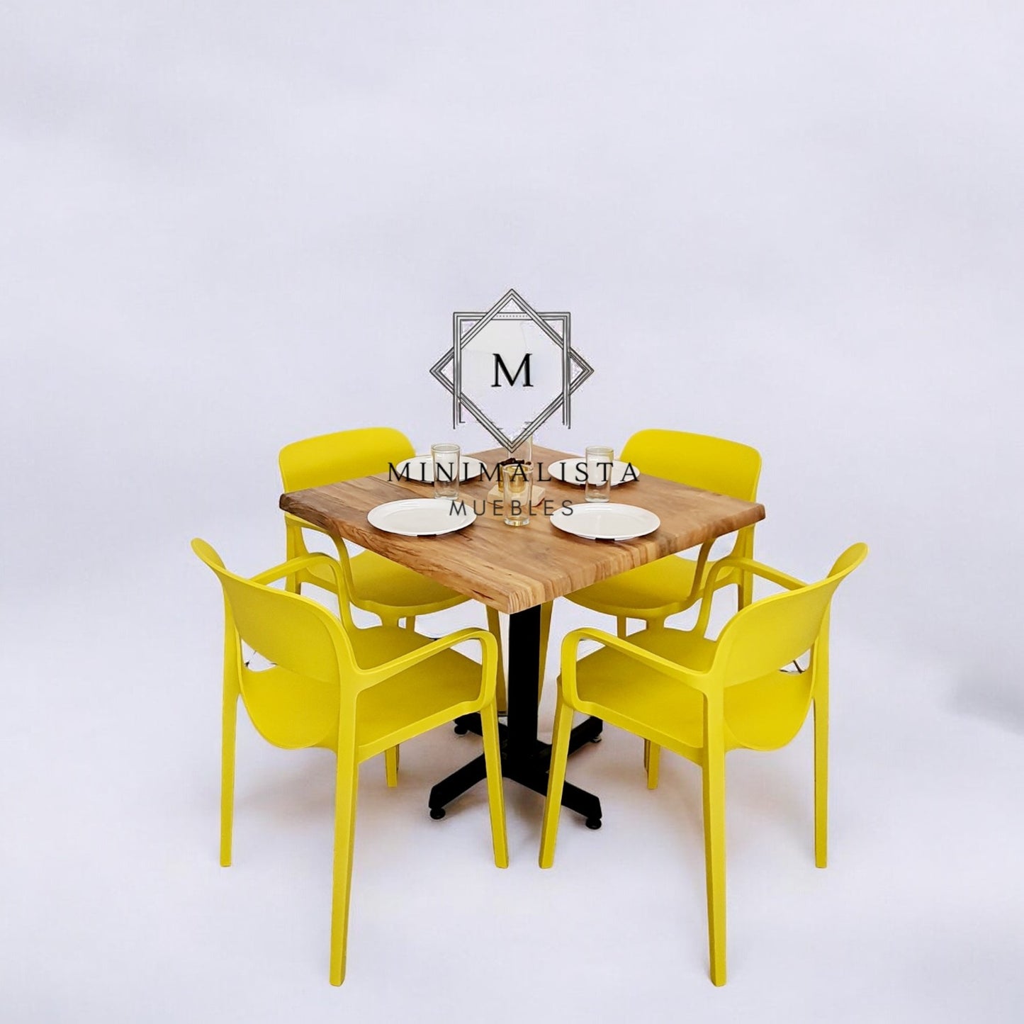 Mesa para restaurante Estratificada 80 con sillas Air