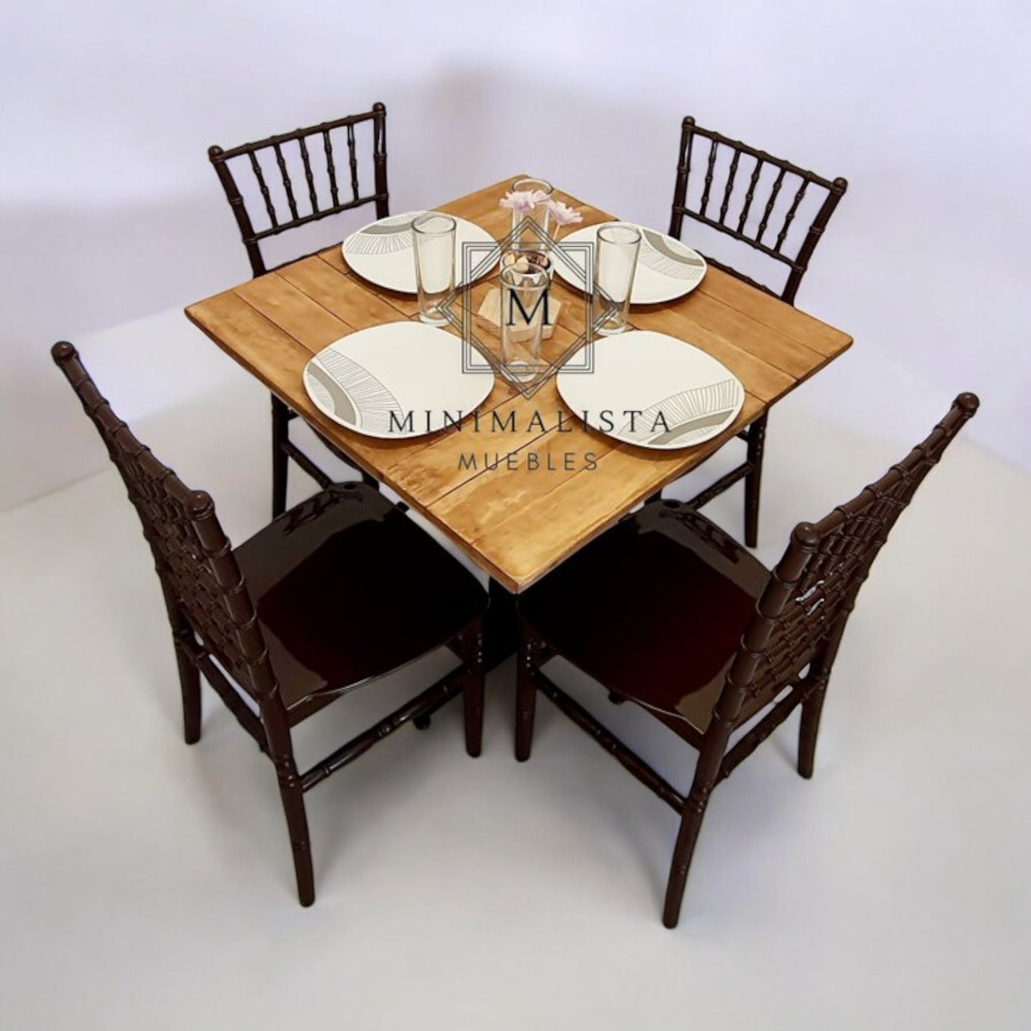 Mesa para restaurante Campestre con sillas Tiffany