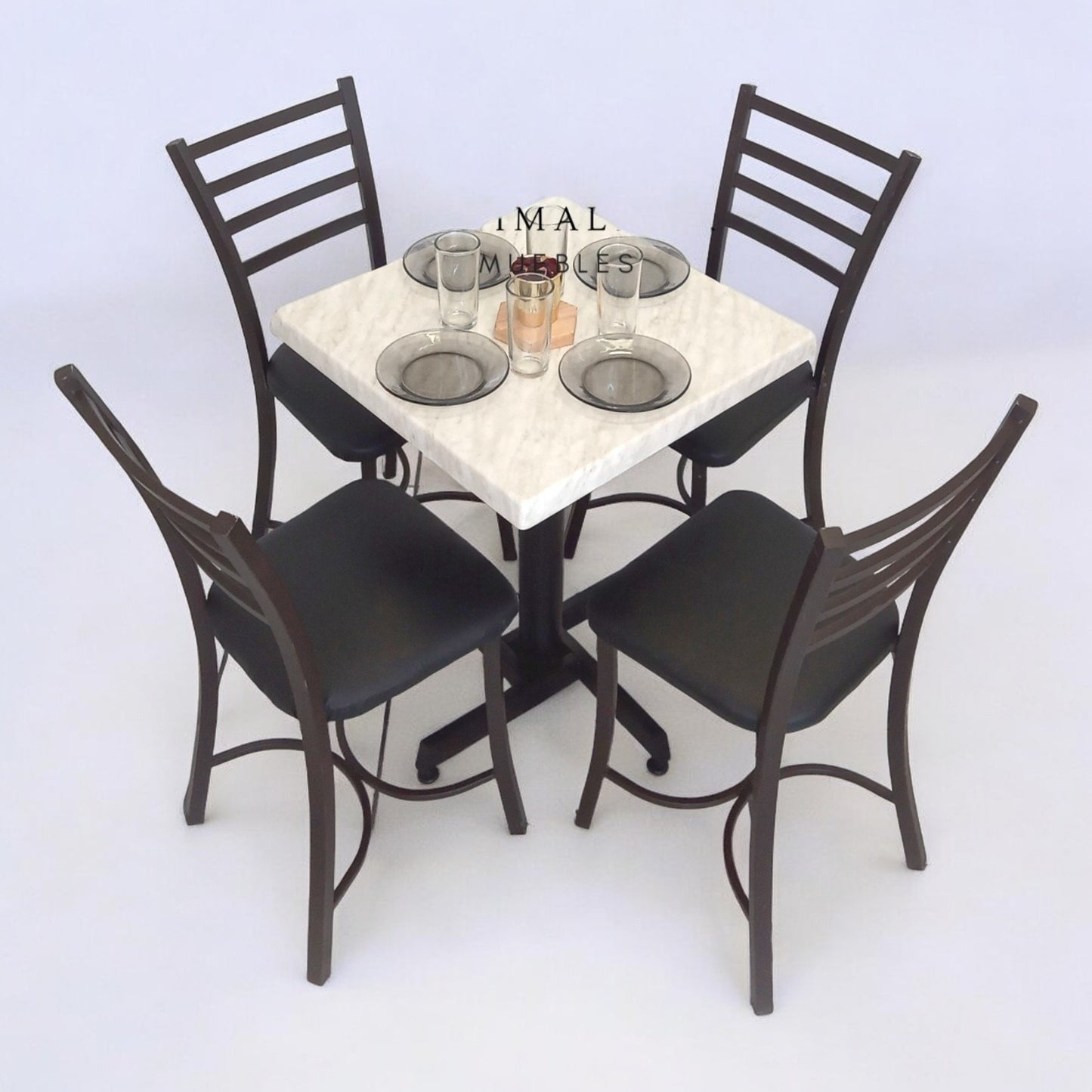 Mesa para restaurante Estratificada 80 con sillas Lia