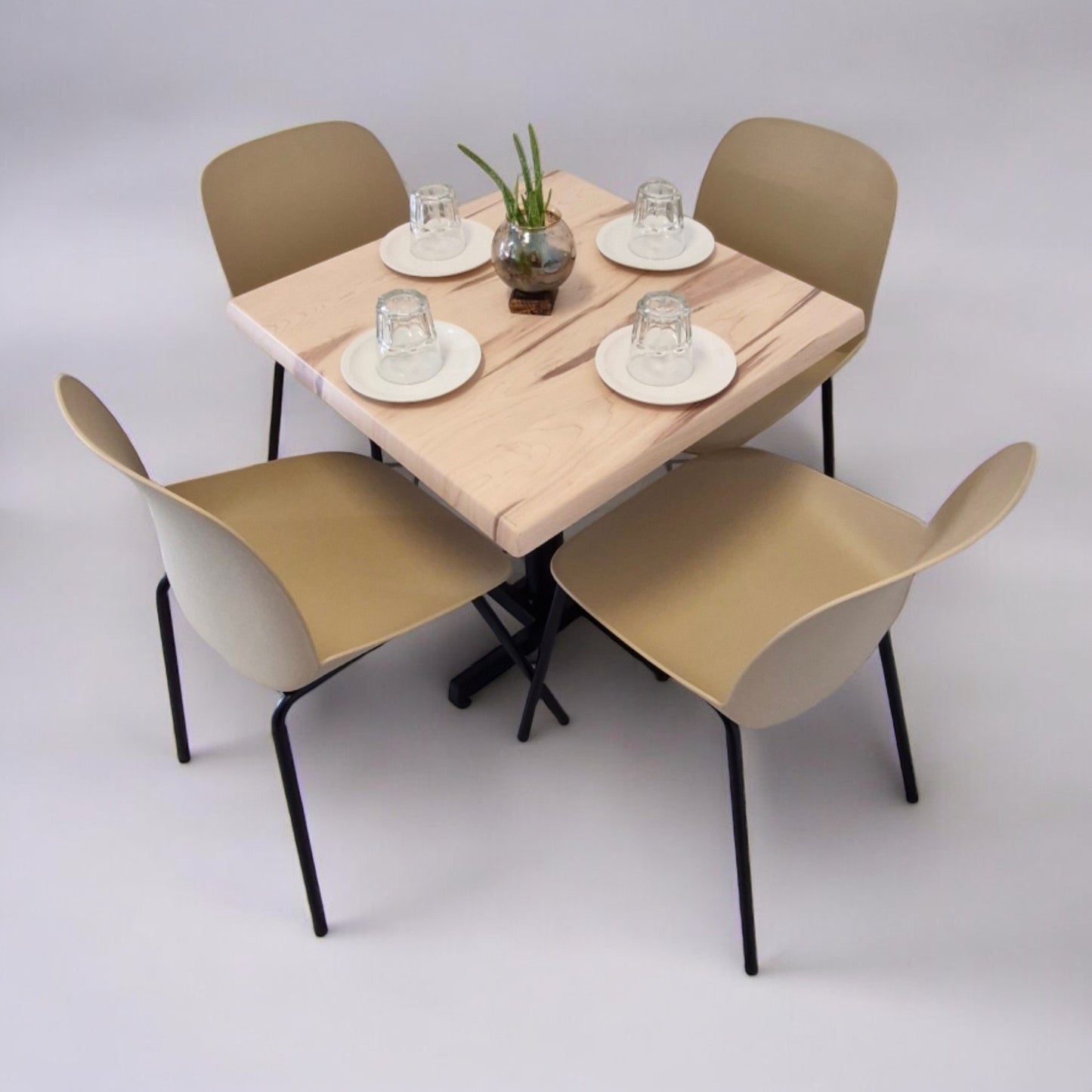 Mesa para restaurnate Estratificada 80 con sillas Noto