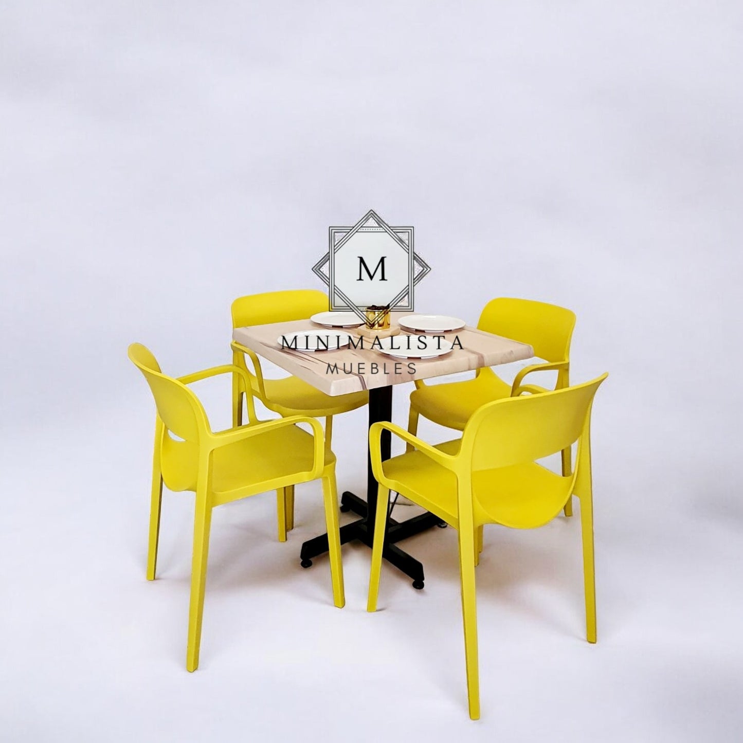 Mesa para restaurante Estratificada 80 con sillas Air