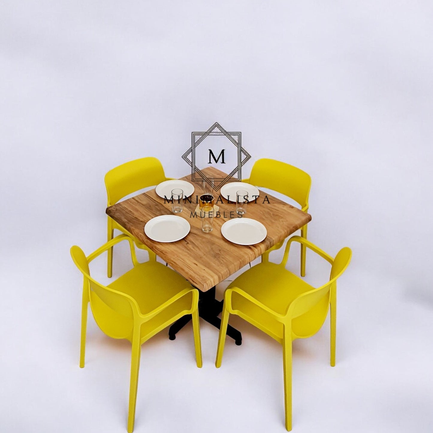 Mesa para restaurante Estratificada 80 con sillas Air