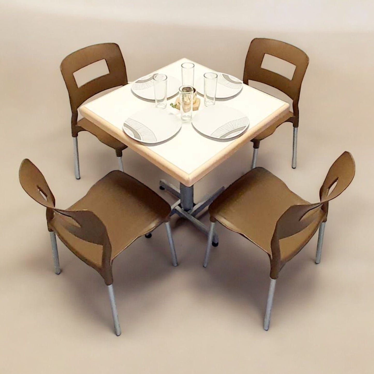 Mesa para restaurante Emboquillada con sillas Sabine