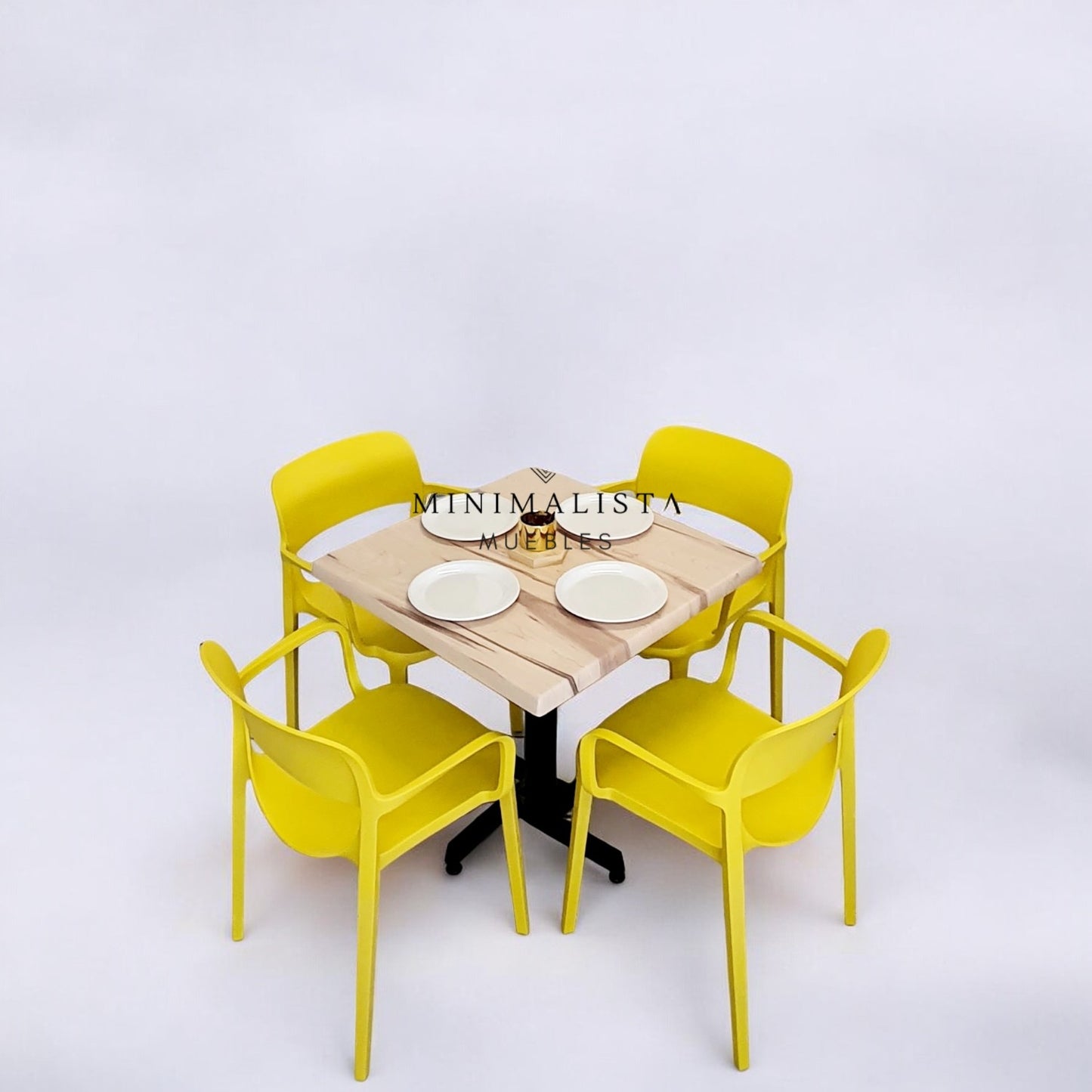Mesa para restaurante Estratificada 80 con sillas Air