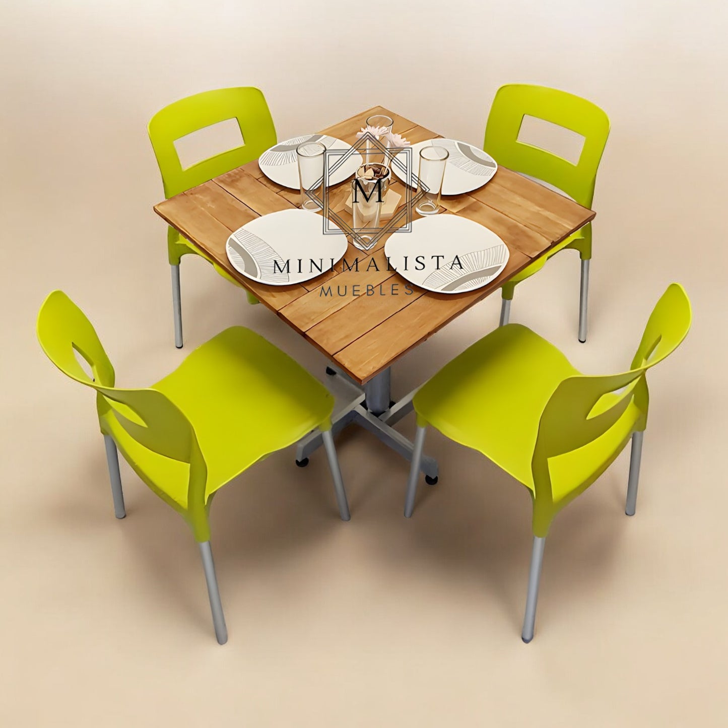 Mesa para restaurante Campestre con sillas Sabine