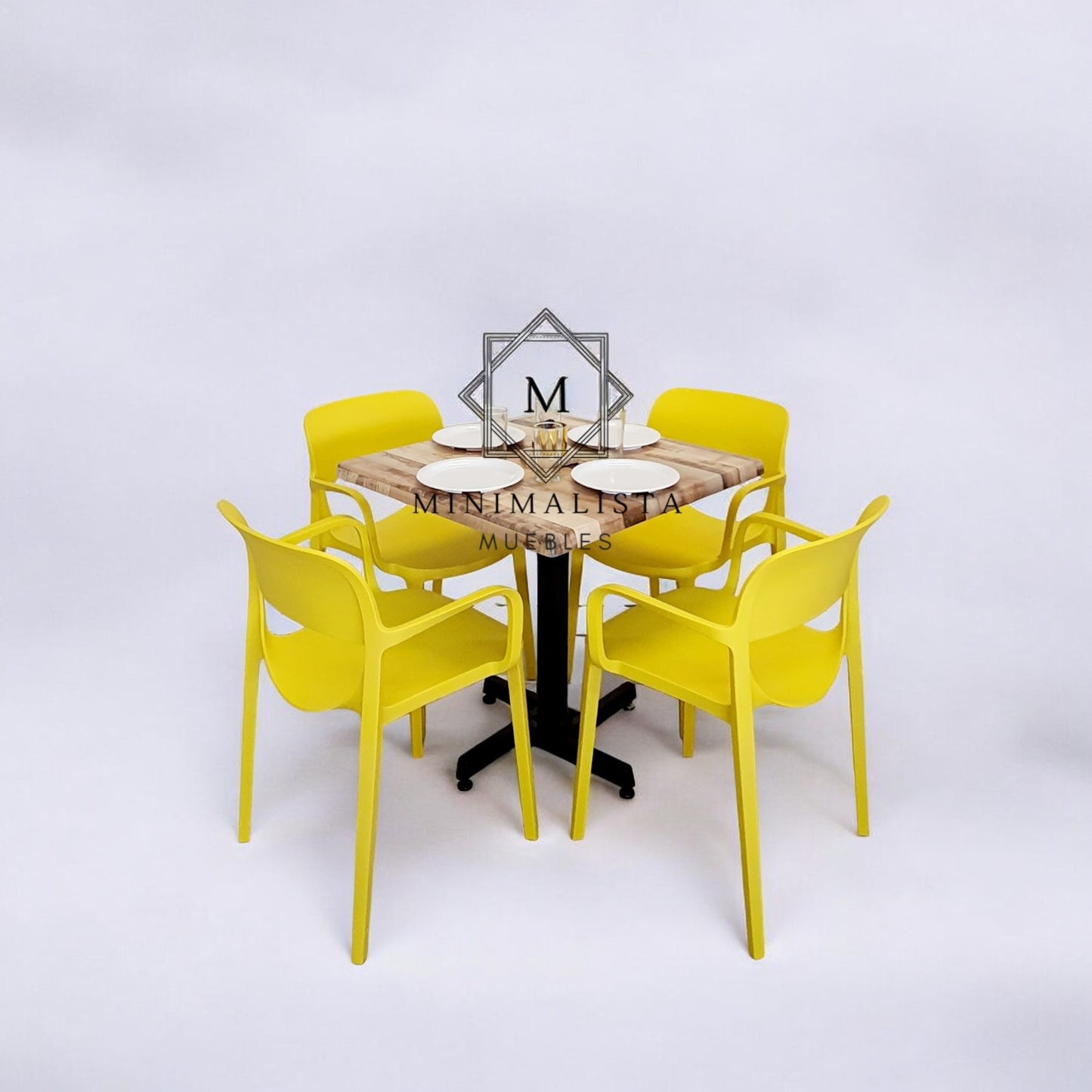 Mesa para restaurante Estratificada 80 con sillas Air