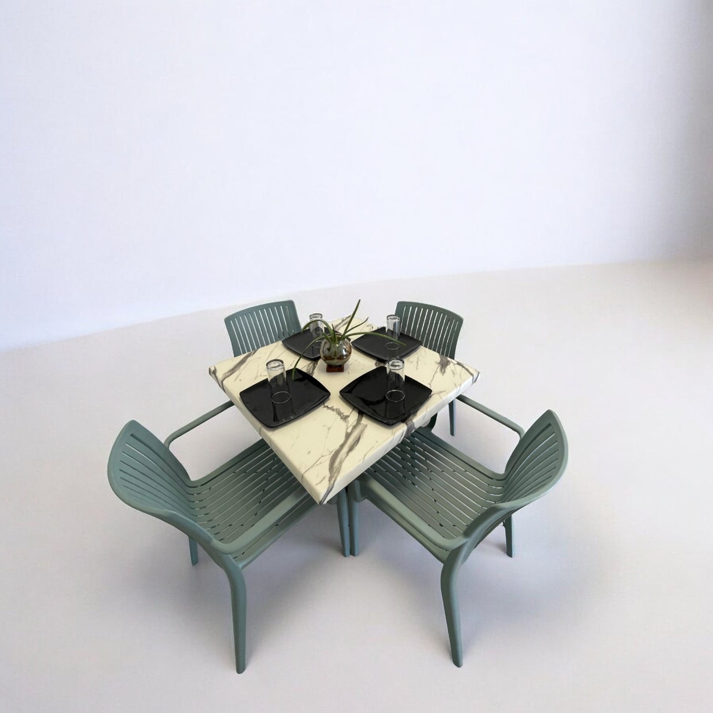 Mesa para restaurante Estratificada 80 con sillas Milos