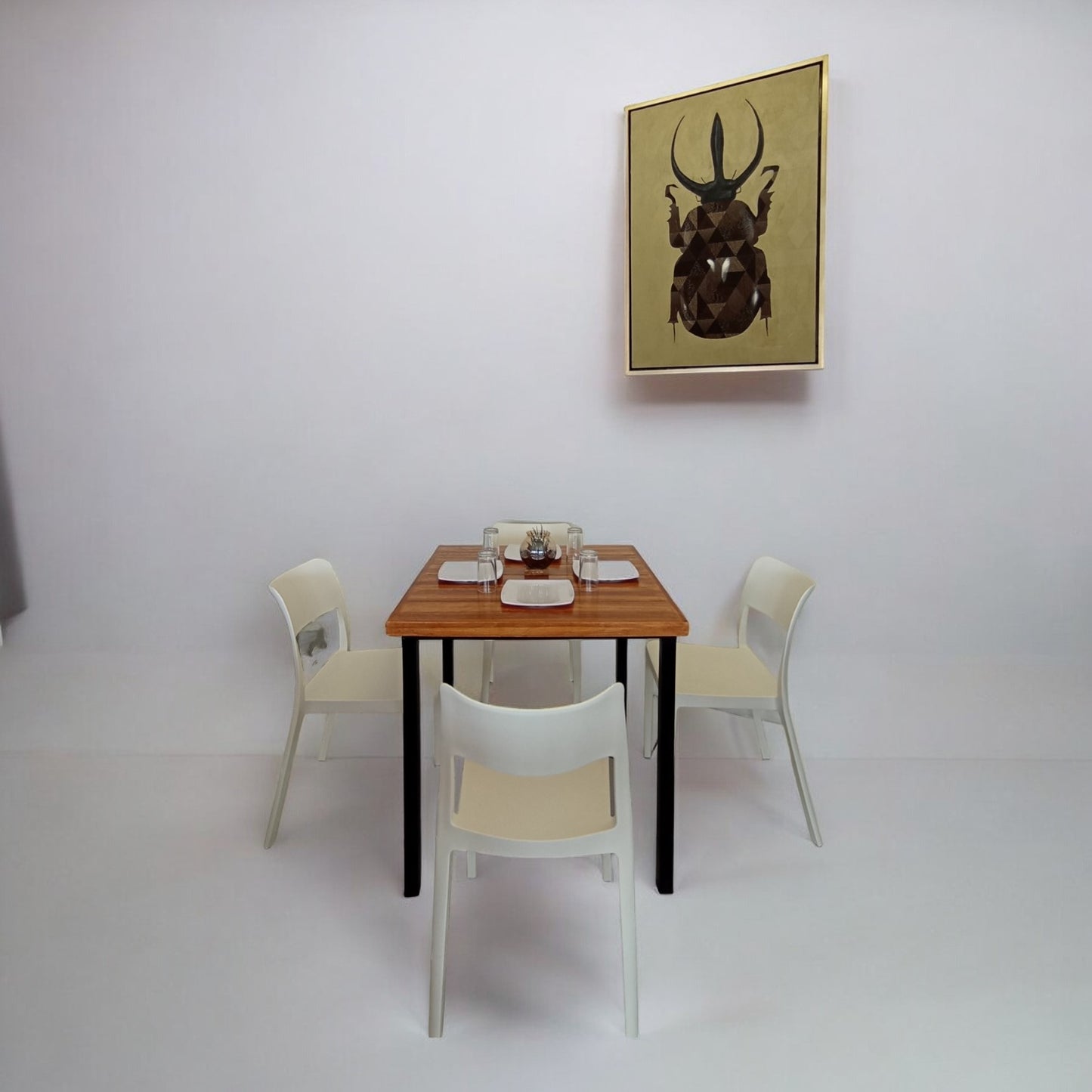 Mesa para restaurante Industrial Vintage 80 con sillas Lavie