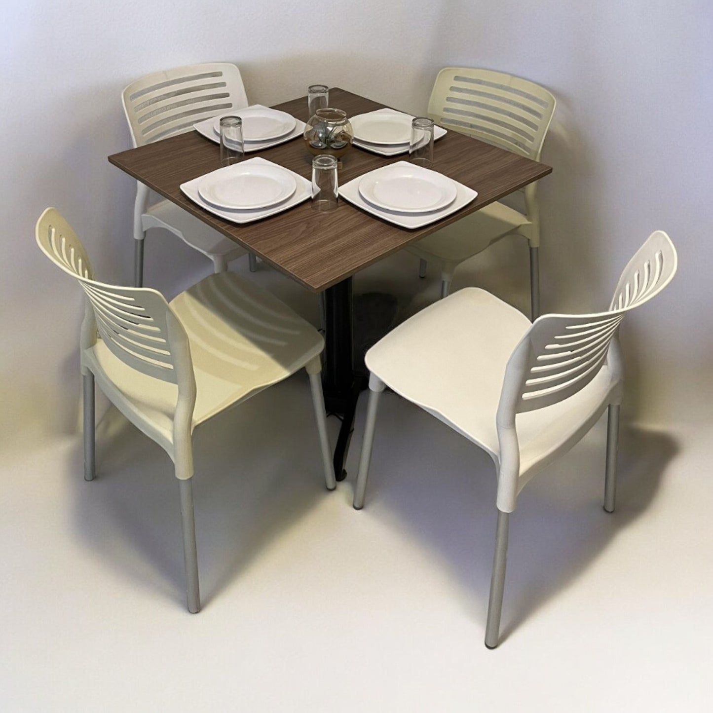 Mesa para restaurante Melanove con sillas Vhania