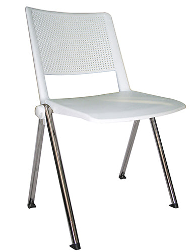 Silla visitante Revolution cromada OHV-86CR Blanca-3