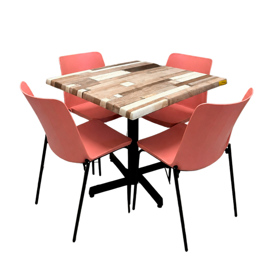 Mesa Para Restaurante Estratificada 80CM Con Sillas Colombo