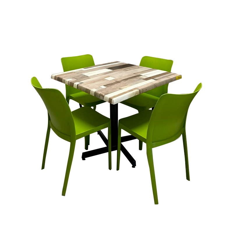 Mesa Para Restaurante Estratificada 80CM Con Sillas Solei