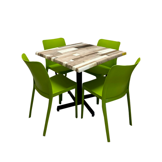 Mesa Para Restaurante Estratificada 80CM Con Sillas Solei