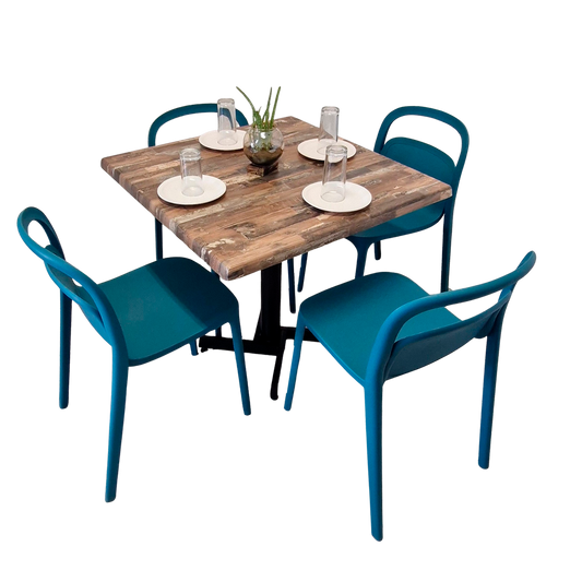 Mesa Para Restaurante Estratificada 80CM Con Sillas Asti