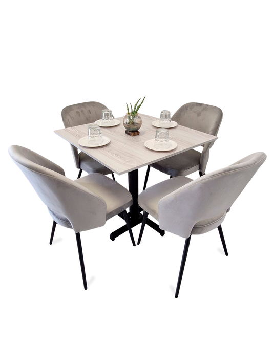 Mesa para restaurante Melanove  con sillas Asturias