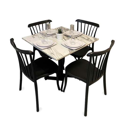 Mesa Para Restaurante Melanove  Con Sillas Aurora