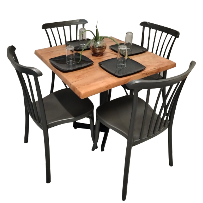 Mesa Para restaurante Estratificada 80CM Con Sillas Aurora