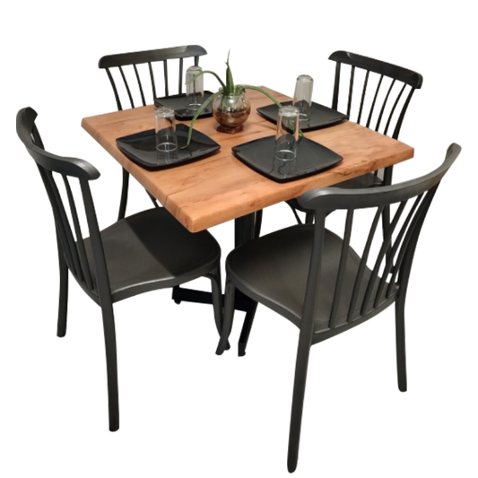 Mesa Para restaurante Estratificada 80CM Con Sillas Aurora