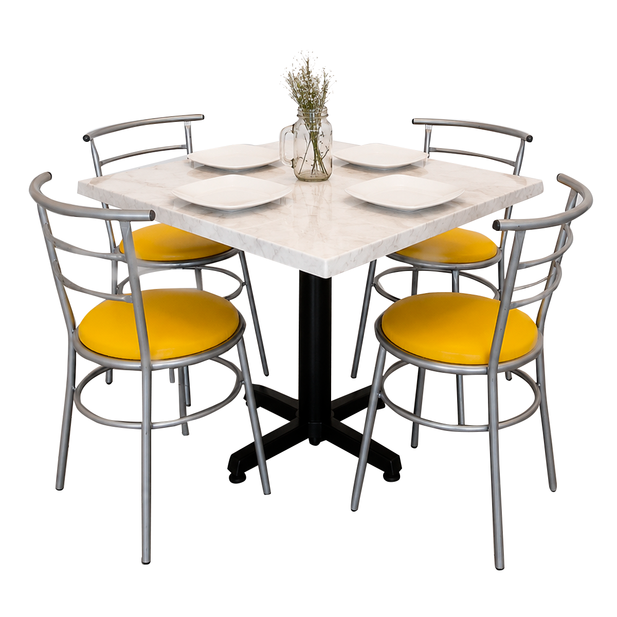 Mesa Para Restaurante Estratificada 80CM Con Sillas Chabely