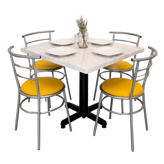 Mesa Para Restaurante Estratificada 80CM Con Sillas Chabely
