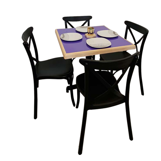 Mesa Para Restaurante Emboquillada Con Sillas Diana