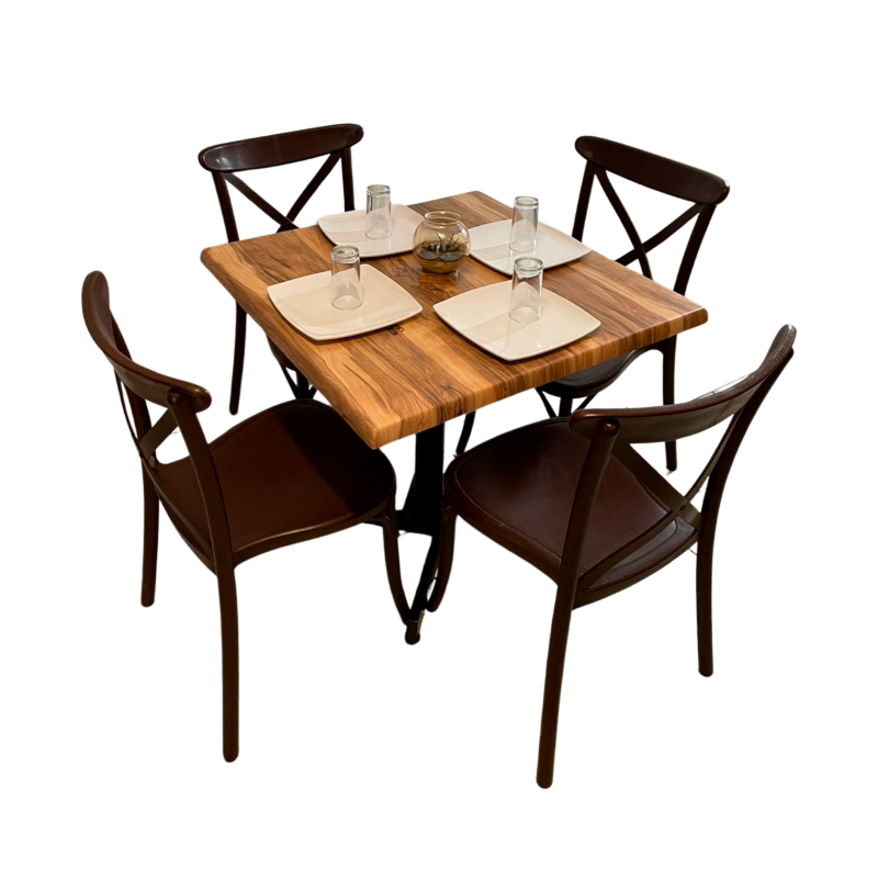 Mesa Para Restaurante Estratificada 80CM Con Sillas Diana
