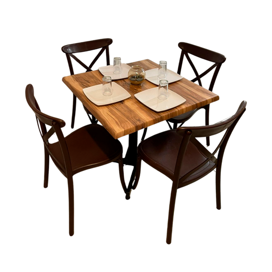 Mesa Para Restaurante Estratificada 80CM Con Sillas Diana