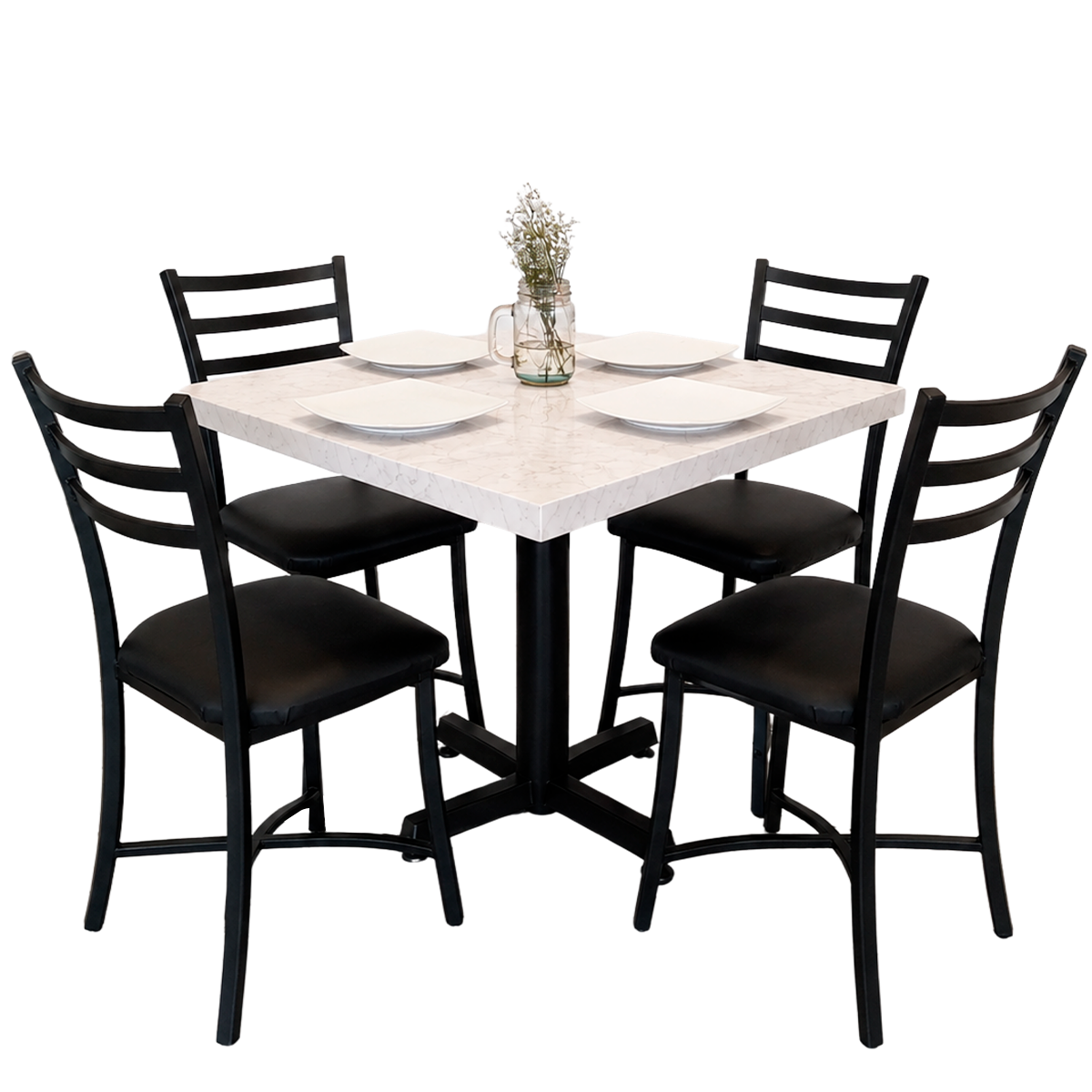 Mesa Para Restaurante Estratificada 80CM Con Sillas Dux