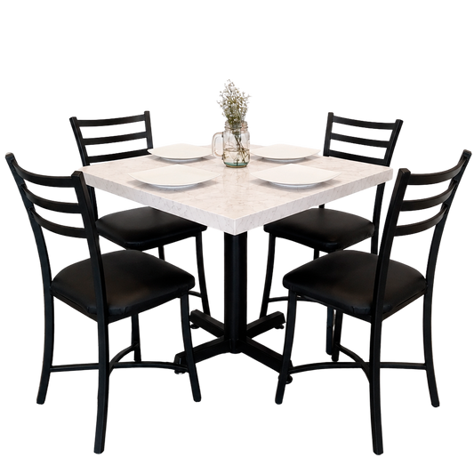 Mesa Para Restaurante Estratificada 80CM Con Sillas Dux