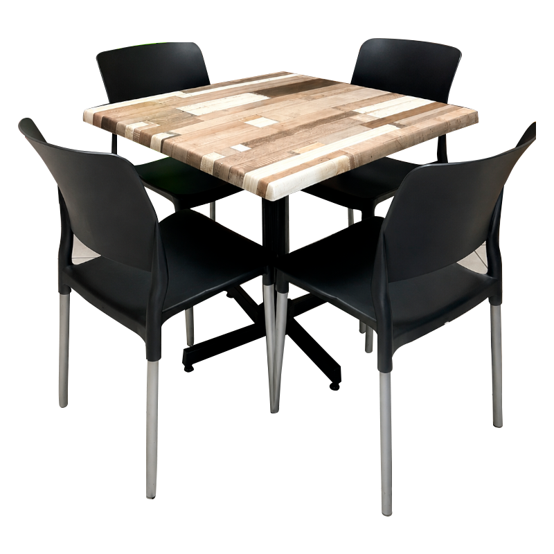 Mesa Para Restaurante Estratificada 80CM Con Sillas Frida