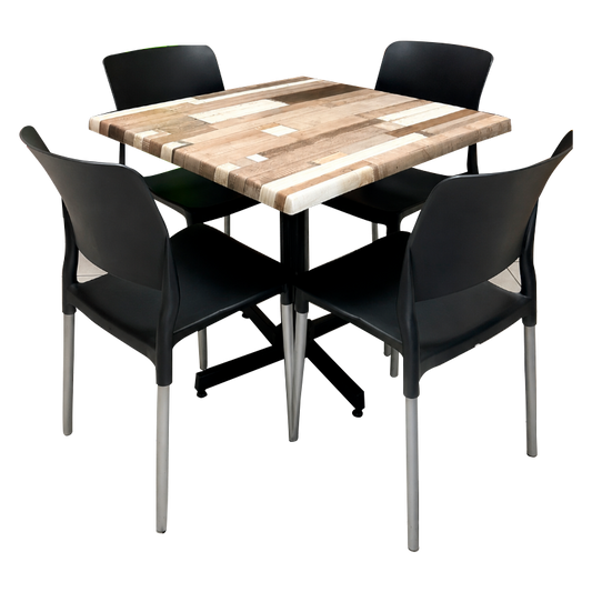 Mesa Para Restaurante Estratificada 80CM Con Sillas Frida