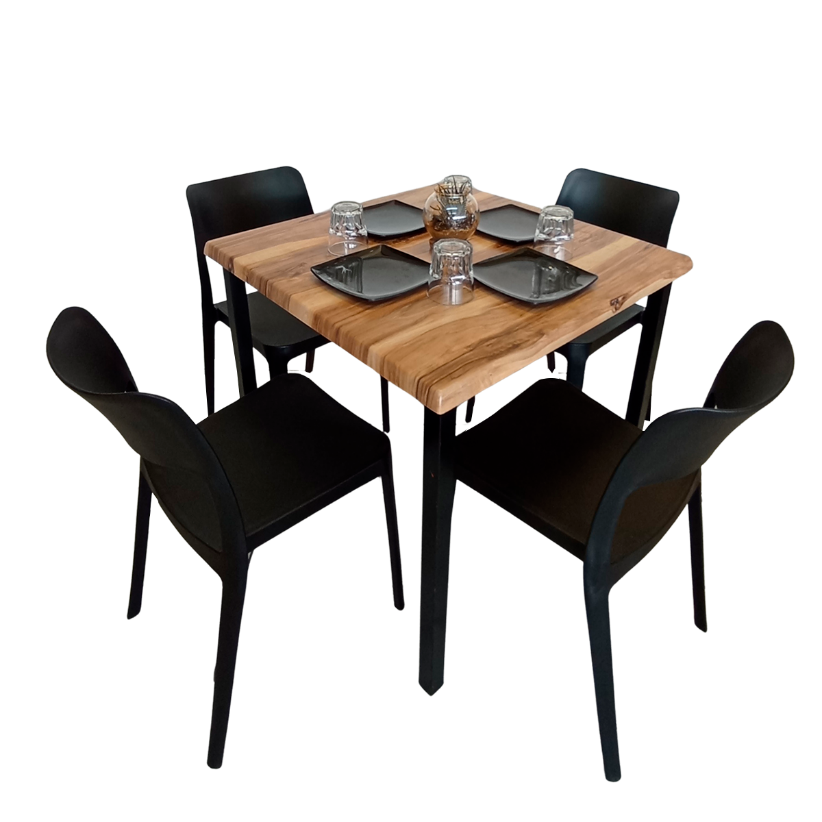 Mesa Para Restaurante Estratificada 80CM Con Sillas Lavie
