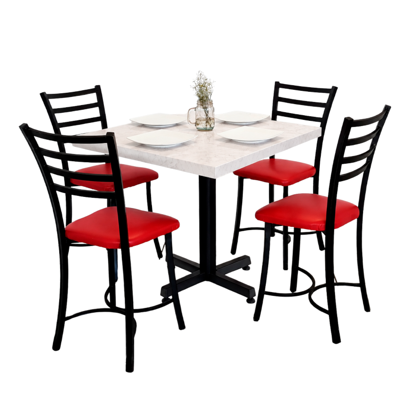 Mesa Para Restaurante Estratificada 80CM Con Sillas Lia