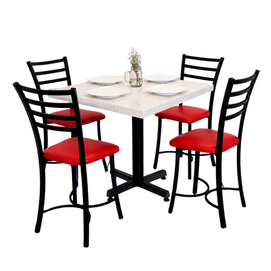 Mesa Para Restaurante Estratificada 80CM Con Sillas Lia