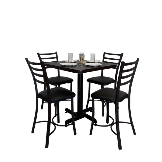 Mesa Para Restaurante Formaica Orillas De Pvc Con Sillas Lia