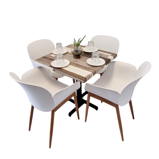 Mesa Para Restaurante Estratificada 80CM Con Sillas Mantova
