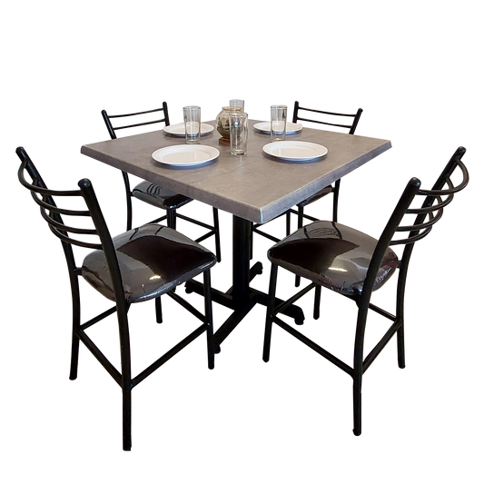 Mesa Para Restaurante Estratificada 80CM Con Sillas María