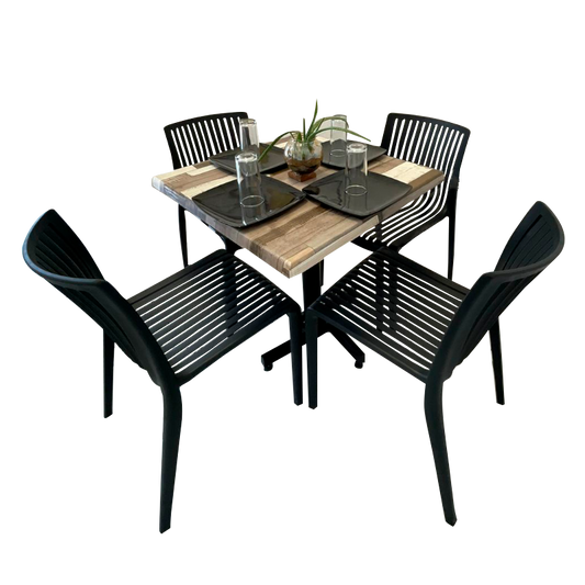 Mesa Para Restaurante Estratificada 80 Con Sillas Milos
